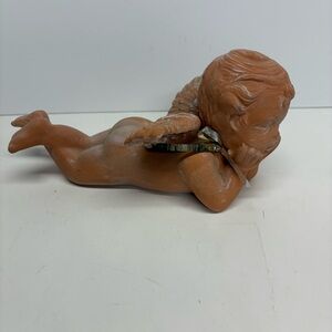 Vintage Terracotta Angel Figurine Christmas Decor 1988